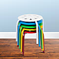 Flash Furniture Kids' Plastic 11-1/2" Nesting Stack Stools, Assorted Colors, Set Of 5 Stools