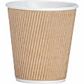 Genuine Joe 10 oz Rippled Hot Cups - 10 fl oz - Brown - Hot Drink, Beverage - 25/Pack - 5 / Bundle 1 thumbnail image