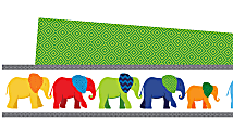 Carson-Dellosa 2-Sided Straight Borders, Parade Of Elephants, 3/16'' x 38 3/16'', Multicolor, Grades Pre-K - 8, Pack Of 12