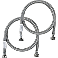 Certified Appliance Accessories Braided Stainless Steel Washing Machine Hoses, 4’, Silver, Set Of 2 Hoses