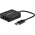 StarTech.com USB to Fiber Optic Converter - 100BaseFX SC - USB 2.0 to Ethernet Network Adapter - 2 km MM - Windows Mac and Linux - Connect to a 100Mbps fiber-optic network through your laptop's USB-A port - USB to fiber optic converter with 100Base-FX SC