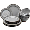 Gibson Elite Terranea 12-Piece Dinnerware Set, Gray 1 thumbnail image