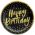 Amscan Confetti Wishes Lunch Paper Plates, 8-1/2", Black/Gold, Pack Of 8 Plates 1 thumbnail image