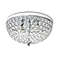Lalia Home Crystal Glam 2-Light Ceiling Flush-Mount Light, Chrome/Crystal 1 thumbnail image