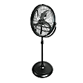 Vie Air 20" 3-Speed High-Velocity Pedestal Drum Fan, 53"H x 25"W x 19"D, Black