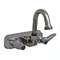 T&S Brass Wall-Mount Workboard Faucet, 3" Nozzle, 4" Centers, Stainless 1 thumbnail image