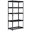 Edsal Muscle Rack™ Heavy Duty Boltless Steel Shelving Unit With Wire Decking, 5-Shelf, 72”H x 36"W x 18"D, Black 1 thumbnail image