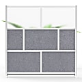 Luxor Modular Room Divider Wall System Starter Wall, 70" x 70", Gray 1 thumbnail image