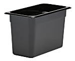 Cambro Camwear GN 1/3 Size 8" Food Pans, 8”H x 7”W 12-3/4”D, Black, Set Of 6 Pans