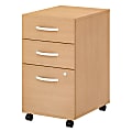 Bush Business Furniture Studio C 20-1/6"D Vertical 3-Drawer Mobile File Cabinet, Natural Maple, Standard Delivery