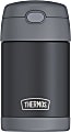 Thermos FUNTAINER Insulated Stainless Steel Food Jar with Folding Spoon, 16 Oz, Gray