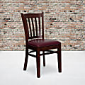 Flash Furniture Vertical Slat Back Restaurant Chair, Burgundy/Mahogany