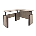 Forward Furniture Allure Height-Adjustable L-Desk, 29-9/16"H x 60"W x 78"D, Sunlight Ash/Brown 1 thumbnail image