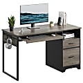 Bestier 48"W Writing Computer Desk with Storage Drawer & Keyboard Tray, Grey 1 thumbnail image