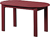 Linon Troy Adirondack Indoor/Outdoor Coffee Table, 18-1/8"H x 18-1/8"W x 35-1/4"D, Red