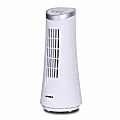 Optimus Ultra-Slim Oscillating Desktop Tower Fan, 12" x 5",  White