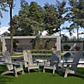 Flash Furniture Sawyer Modern All-Weather Poly Resin Wood Adirondack Chairs, Gray, Set Of 4 Chairs