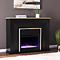 SEI Furniture Cardington Color-Changing Electric Fireplace, 40”H x 52”W x 15”D, Black/Natural