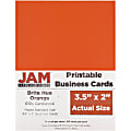 JAM Paper® Printable Business Cards, 3 1/2" x 2", Orange, 10 Cards Per Sheet, Pack Of 10 Sheets