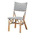 bali & pari Shai Weaving And Natural Rattan Bistro Accent Chair, Gray/White