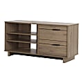South Shore Fynn TV Stand With Drawers For TVs Up To 55'', Rustic Oak