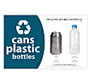 Recycle Across America Cans And Plastics Standardized Recycling Labels, CP-5585, 5 1/2" x 8 1/2", Dark Teal