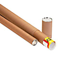 Partners Brand 3-Piece Telescopic Mailing Tubes, 2" x 24", 80% Recycled, Kraft, Pack Of 25
