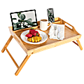 Rossie Home® Media Bed Tray, 13.9"H x 21.8"W x 2.6"D, Natural Bamboo