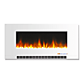 Cambridge Wall-Mount Electric Fireplace With Multicolor Flames, Crystal Rock, 42", White 1 thumbnail image