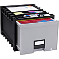 Storex Heavy-Duty Archive Drawer, 50% Recycled, Black/Gray