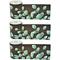 Teacher Created Resources® Straight Rolled Border Trim, Eucalyptus, 50’ Per Roll, Pack Of 3 Rolls
