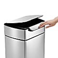 simplehuman® Rectangular Metal Touch-Bar Trash Can, 8 Gallons, 28"H x 13-5/16"W x 11-7/16"D, Brushed Stainless Steel 1 thumbnail image