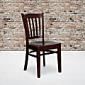 Flash Furniture Vertical Slat Back Restaurant Chair, Mahogany