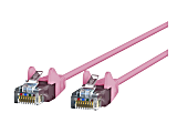 Belkin Slim - Patch cable - RJ-45 (M) to RJ-45 (M) - 4 ft - UTP - CAT 6 - molded, snagless - pink 1 thumbnail image
