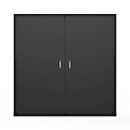 Ghent Magnetic Dry-Erase Whiteboard Cabinet, Porcelain, 48” x 48”, White, Black Wood Frame 1 thumbnail image
