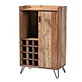 Baxton Studio Modern And Contemporary 47"H Wine Storage Cabinet, Brown/Rose Gold