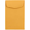 JAM Paper® Coin Envelopes, #4", Gummed Seal, Brown Kraft, Pack Of 50 Envelopes