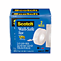 Scotch® Wall-Safe Tape, 3/4" x 800", Clear, Pack Of 2 Rolls