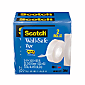 Scotch® Wall-Safe Tape, 3/4" x 800", Clear, Pack Of 2 Rolls 1 thumbnail image