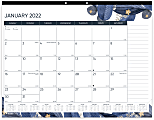 Blueline® Monthly Desk Calendar, 17" x 22", Gold Detail, January To December 2022, C194128 1 thumbnail image