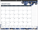 Blueline® Monthly Desk Calendar, 17" x 22", Gold Detail, January To December 2022, C194128