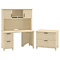 Kathy Ireland Office By Bush® Volcano Dusk Small Office With Lateral File (FF), Driftwood Dreams, Driftwood Dreams