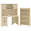 Kathy Ireland Office By Bush® Volcano Dusk Small Office with Bookcase (BBF), Driftwood Dreams