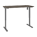Bestar Upstand Electric 60”W Standing Desk, Bark Gray