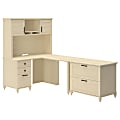 Kathy Ireland Office By Bush® Volcano Dusk Home Office L-Desk With Lateral File & Hutch, Driftwood Dreams, Driftwood Dreams