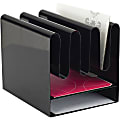 Safco Wave Desktop File Organizers - 7 Compartment(s) - 10" Width x 11.5" Depth - Desktop - Magnetic - Black - Steel - 1 Each