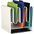 Safco Wave Desktop File Organizers - 7 Compartment(s) - 10" Width x 11.5" Depth - Desktop - Magnetic - White - Steel - 1 Each 1 thumbnail image