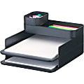 Safco Stacking Plastic Desktop Sorter Sets - 4 Compartment(s) - 6.3" Height x 10" Width x 12.3" Depth - Desktop - Durable - Black - Acrylonitrile Butadiene Styrene (ABS) - 1 Each