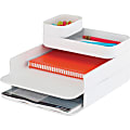 Safco Stacking Plastic Desktop Sorter Sets - 4 Compartment(s) - 6.3" Height x 10" Width x 12.3" Depth - Desktop - Durable - White - Acrylonitrile Butadiene Styrene (ABS) - 1 Each