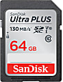 SanDisk® Ultra PLUS SD Card, 64GB, SDSDUW3-064G-AN6IN 1 thumbnail image